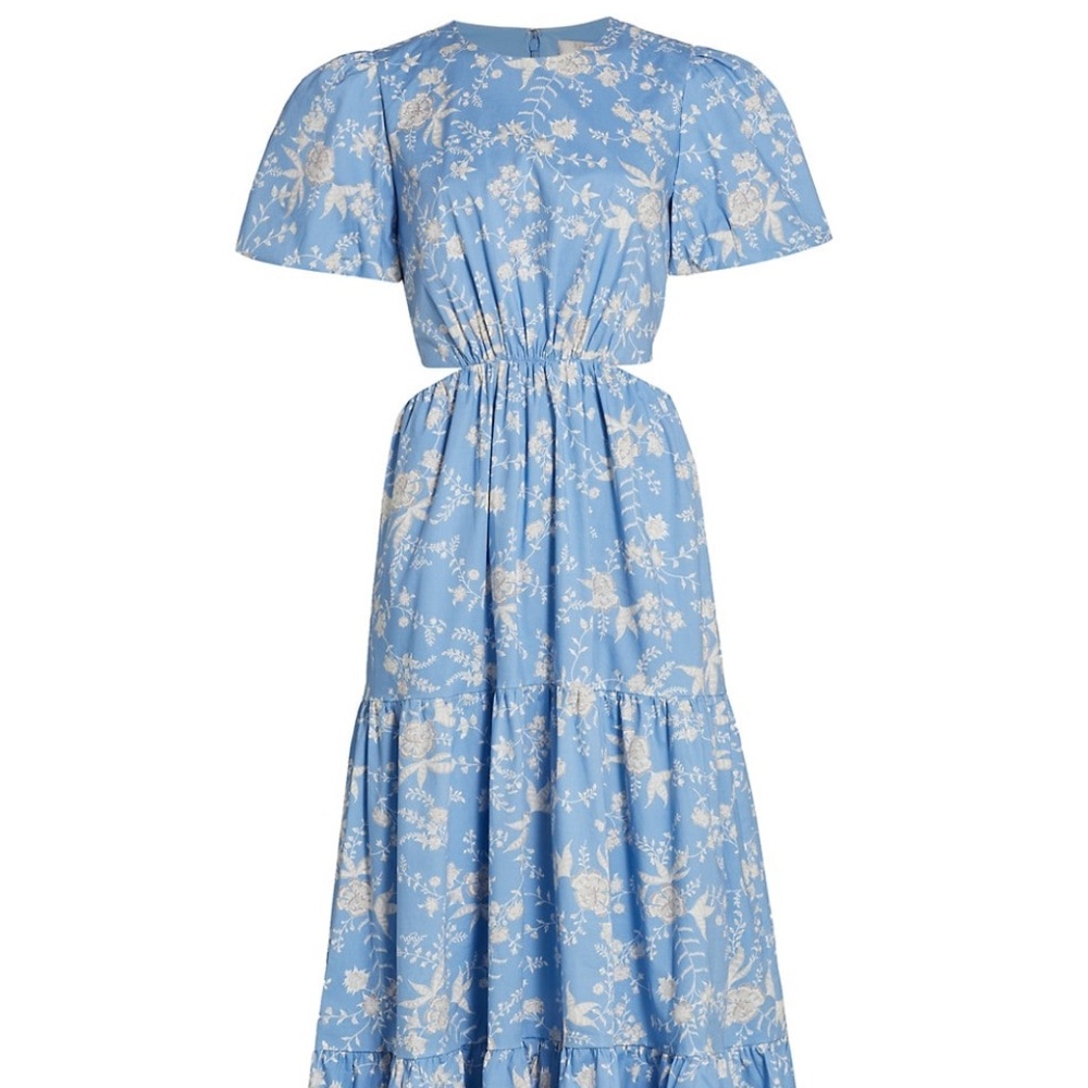 wayf floral maxi dress WAYF Plaza Floral Cut Out Tiered Women's Maxi Dress Size Small~NWT